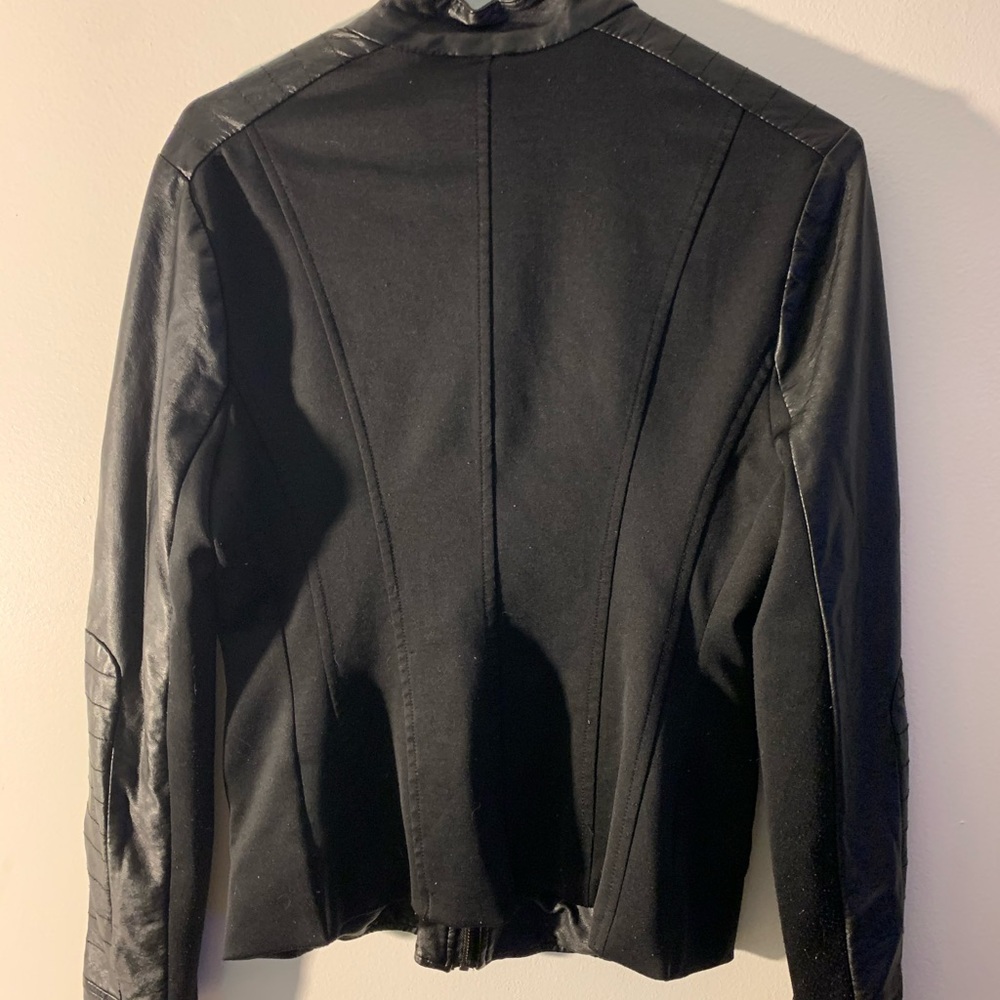 Form Fitting Vegan Leather Jacket - image 2